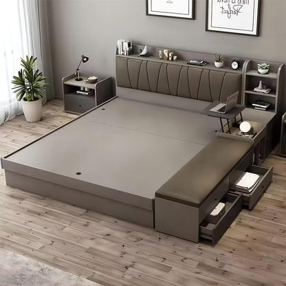 Latest Space Saving Bedroom Furniture Set King Size Modern Tatami Bed Designs Frame Luxurious with Storage
