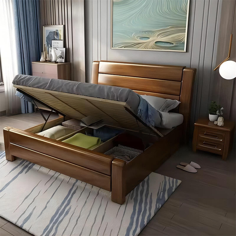 High Quality Bed Room Furniture Solid Wood King Size Wooden Beds for Home Apartment