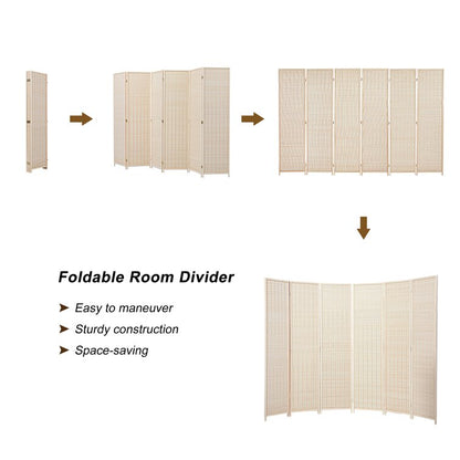 Breeze Panel Bamboo Room Divider Freestanding Double Hinged Folding Screen