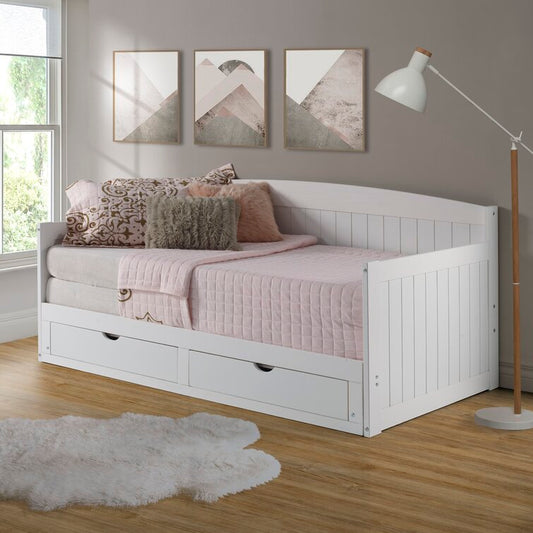 Twin to King Solid Wood Frame Extendable Daybed with Storage Drawers and Trundle Guest bed