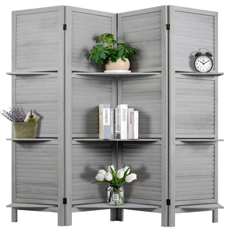 Double-Side Room Divider with Shelves for Room Separation