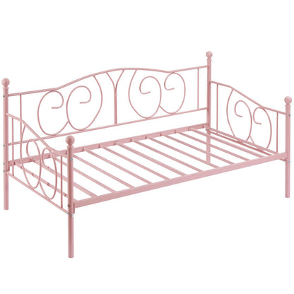 Twin Size Daybed Frame, Metal Daybed Frame with Headboard, Sofa Bed for Living Room Guest Room